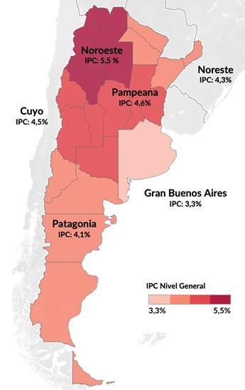  La inflación de enero 2021 por regiones, en base al Indec