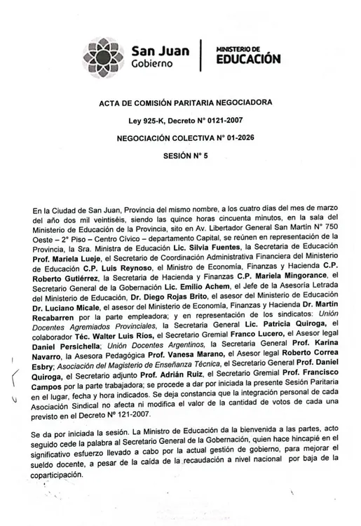 Acta paritaria Nro 5 1