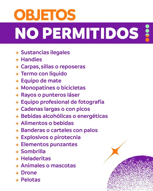 Objetos no permitidos
