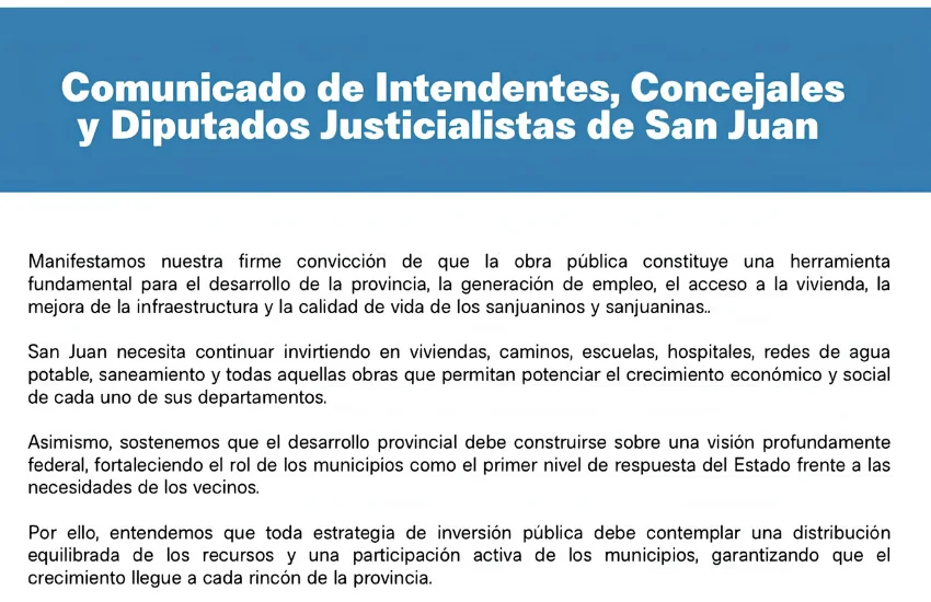 Comunicado del PJ